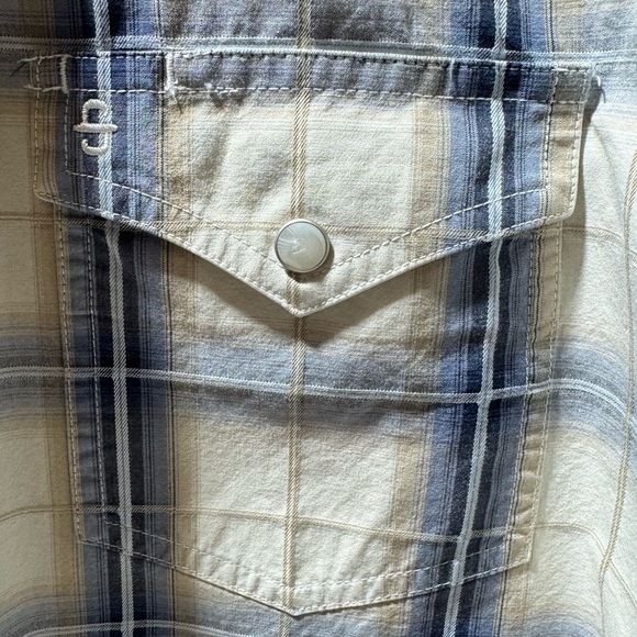 Stetson CRYSTAL PLAID BUTTON DOWN White, Blue and Tan long sleeve 2xL Men - Picture 10 of 12